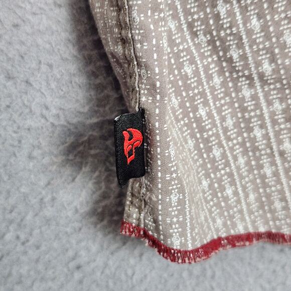 MAMBO AUSTRALIA Shirt Mens Large Gray Button Up Flip Cuff Roll Tab Sleeves - Picture 11 of 13